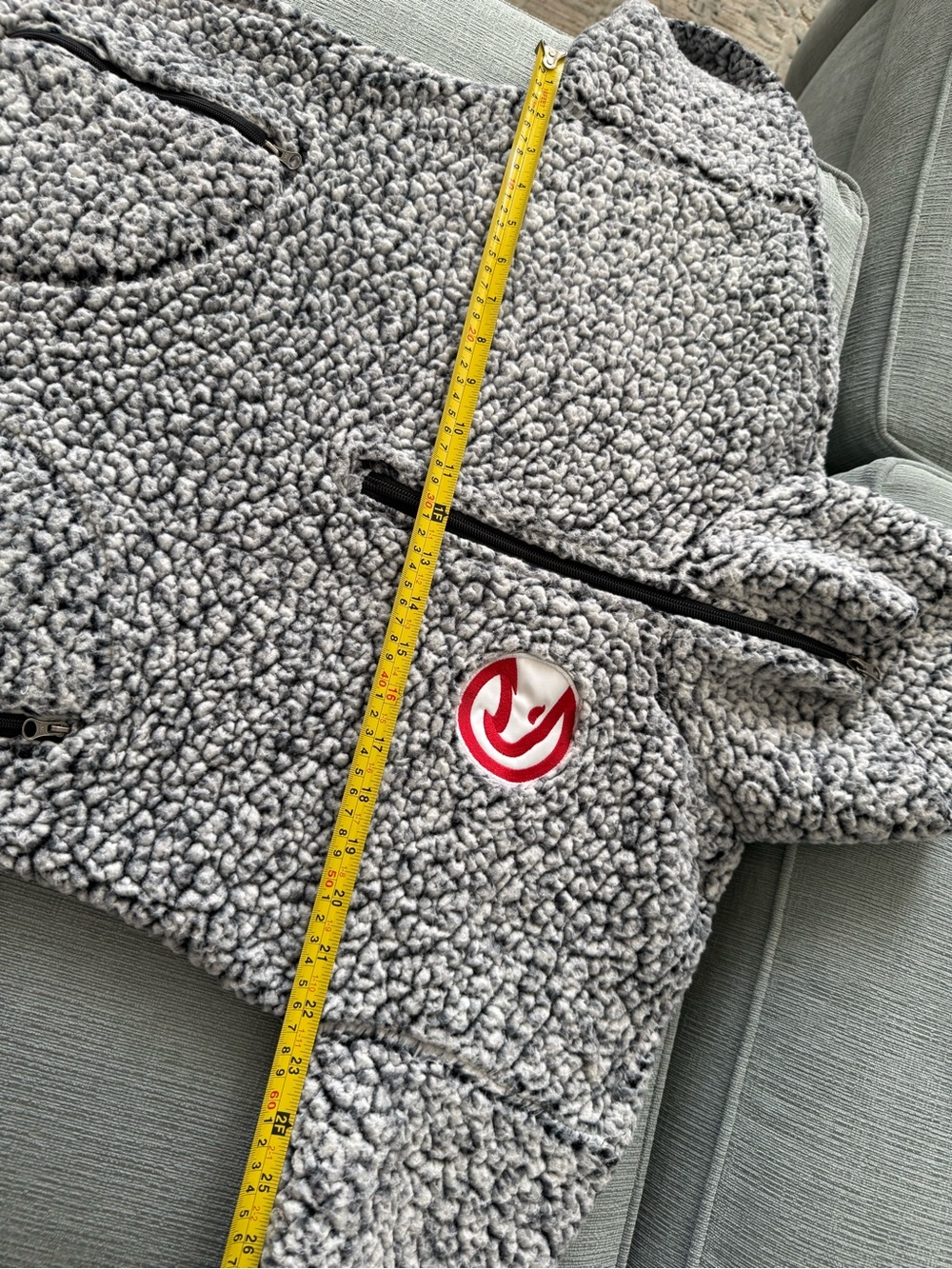 NBA 4Her Carl Banks Gray Sherpa Quarter-Zip Pullover with Red Logo - Picture 9 of 11